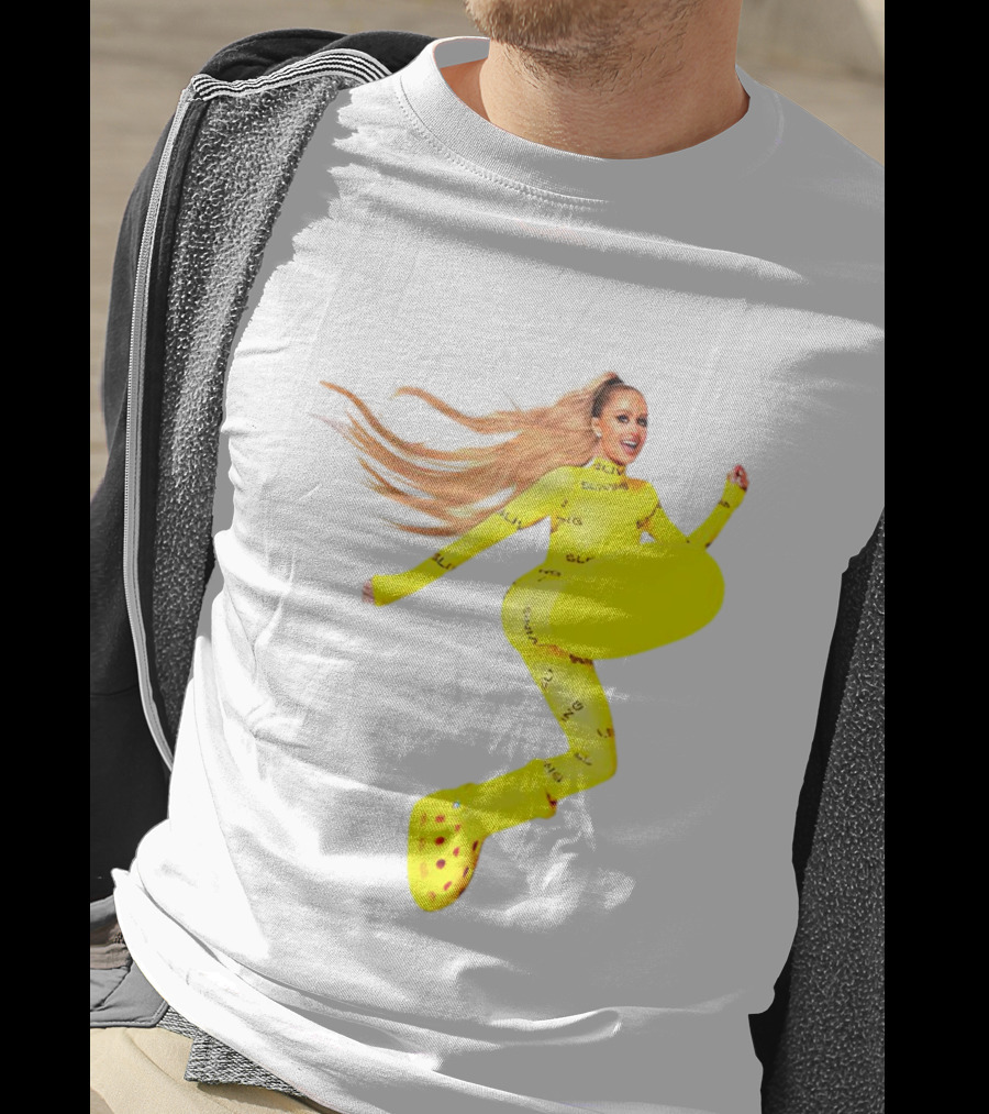 Paris Hilton Yellow Slime Crocs Big Yellow Boot T-Shirt