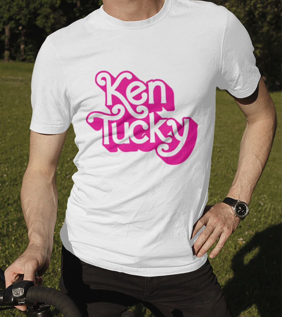 Ken Tucky Ken-Ergy Barbie Retro Bold Pink Letters T-Shirt