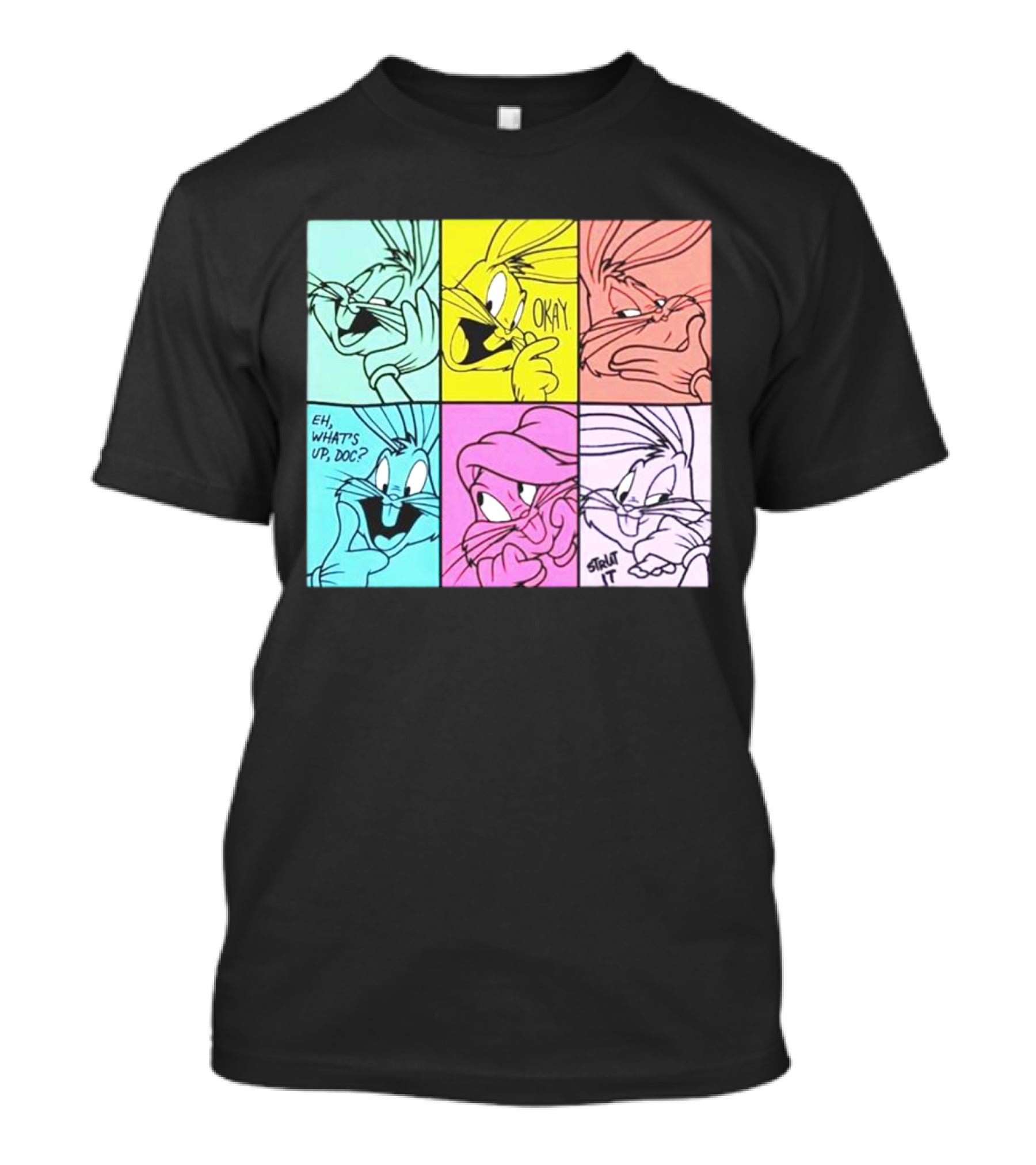 Looney Tunes Bugs Bunny Pop Art Color Blocks Eh What's Up Doc Okay Thbt It T-Shirt