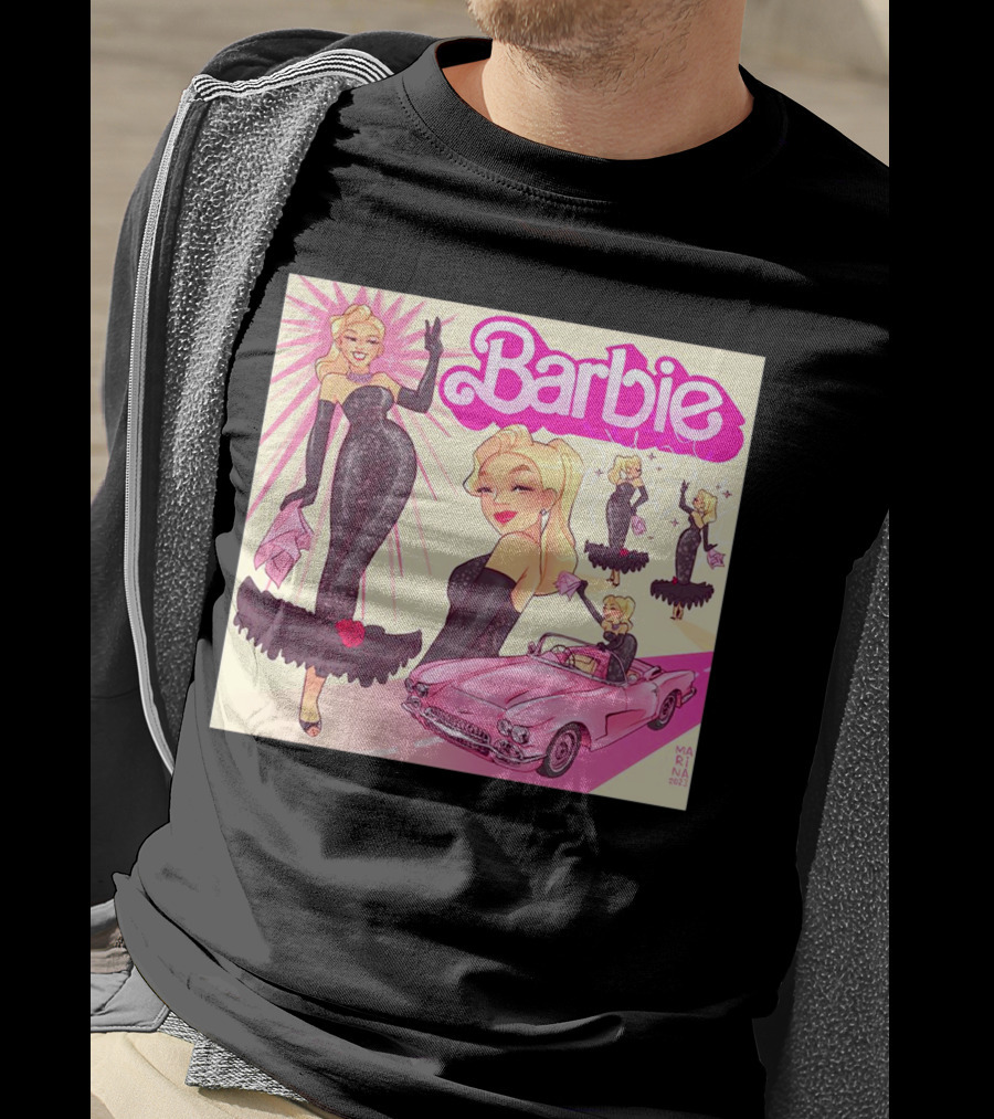 Barbie Glamorous Star With Pink Cadillac And Sparkling Dress T-Shirt