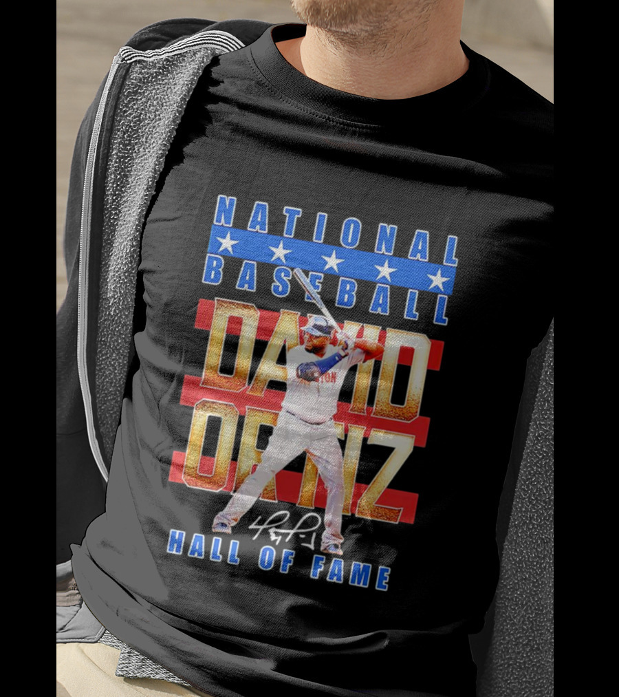 David Ortiz National Baseball Hall Of Fame Signature National Baseball Stars T-Shirt