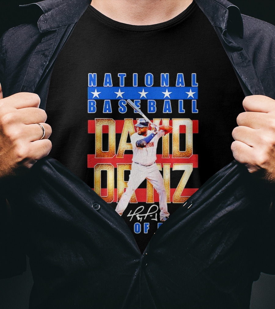 David Ortiz National Baseball Hall Of Fame Signature National Baseball Stars T-Shirt