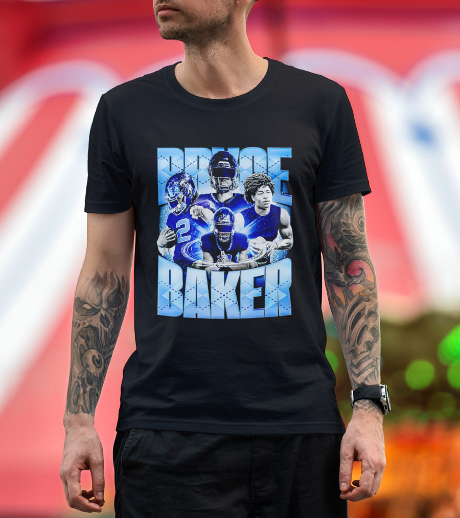 Bryce Baker East Forsyth Football Blue Graphics T-Shirt