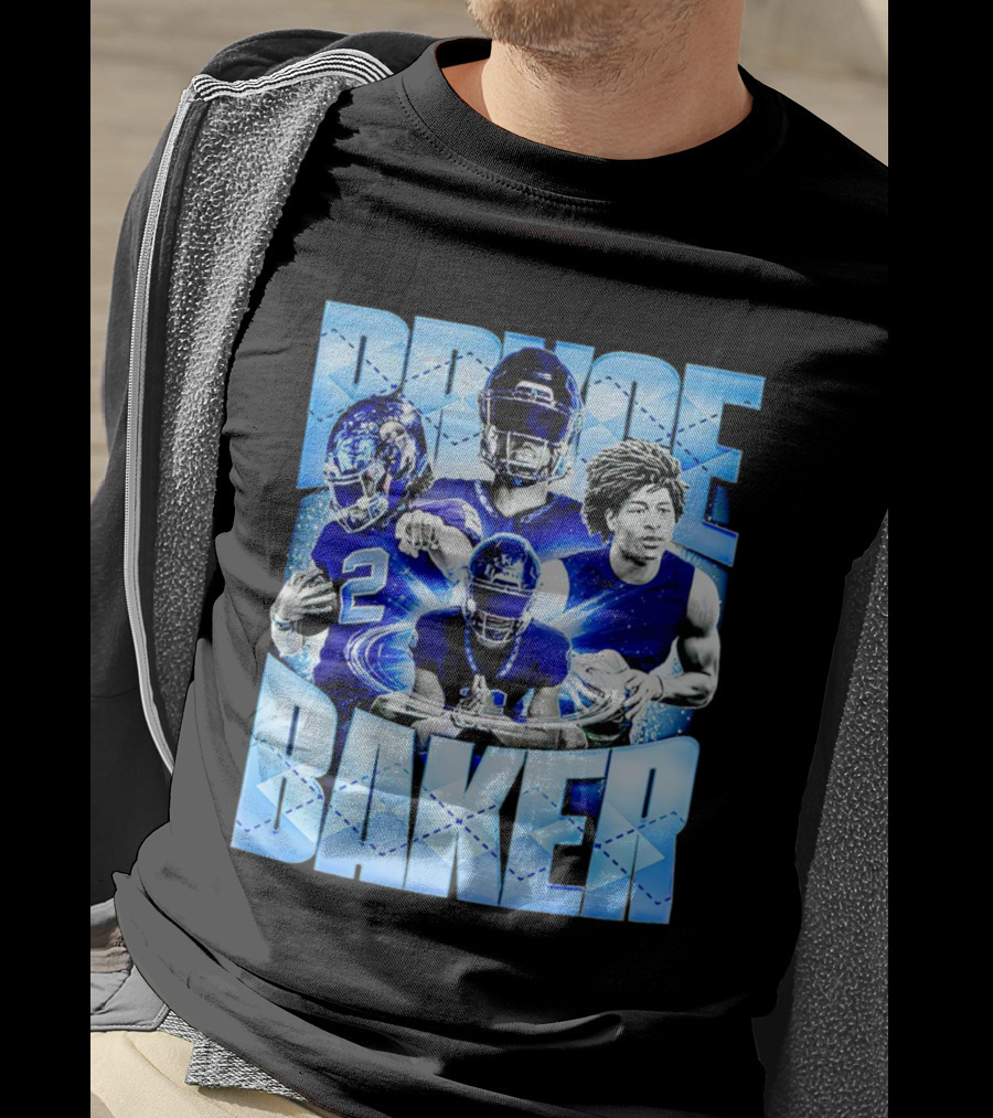 Bryce Baker East Forsyth Football Blue Graphics T-Shirt