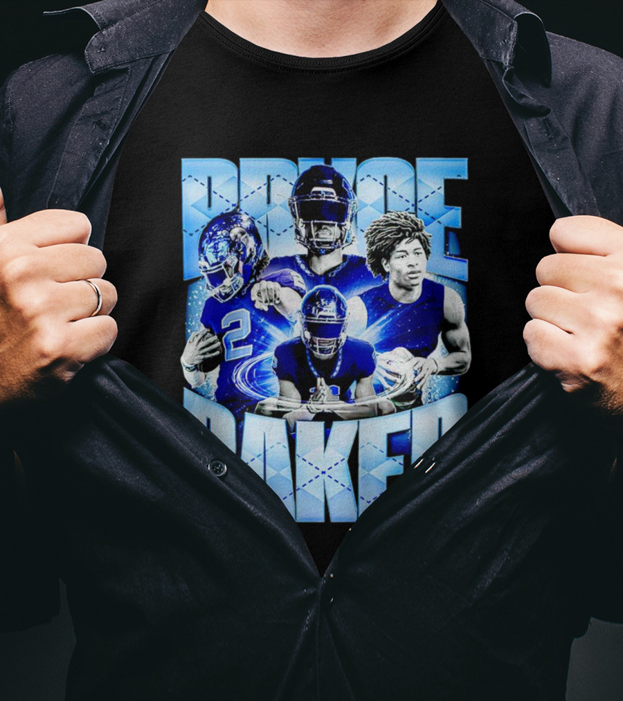 Bryce Baker East Forsyth Football Blue Graphics T-Shirt