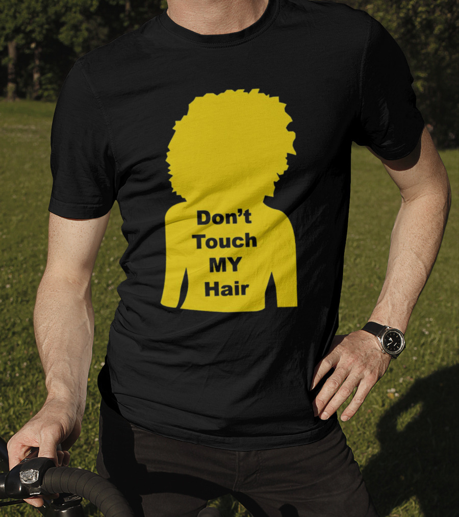 Don’t Touch My Hair Yellow Silhouette Afro Outline T-Shirt