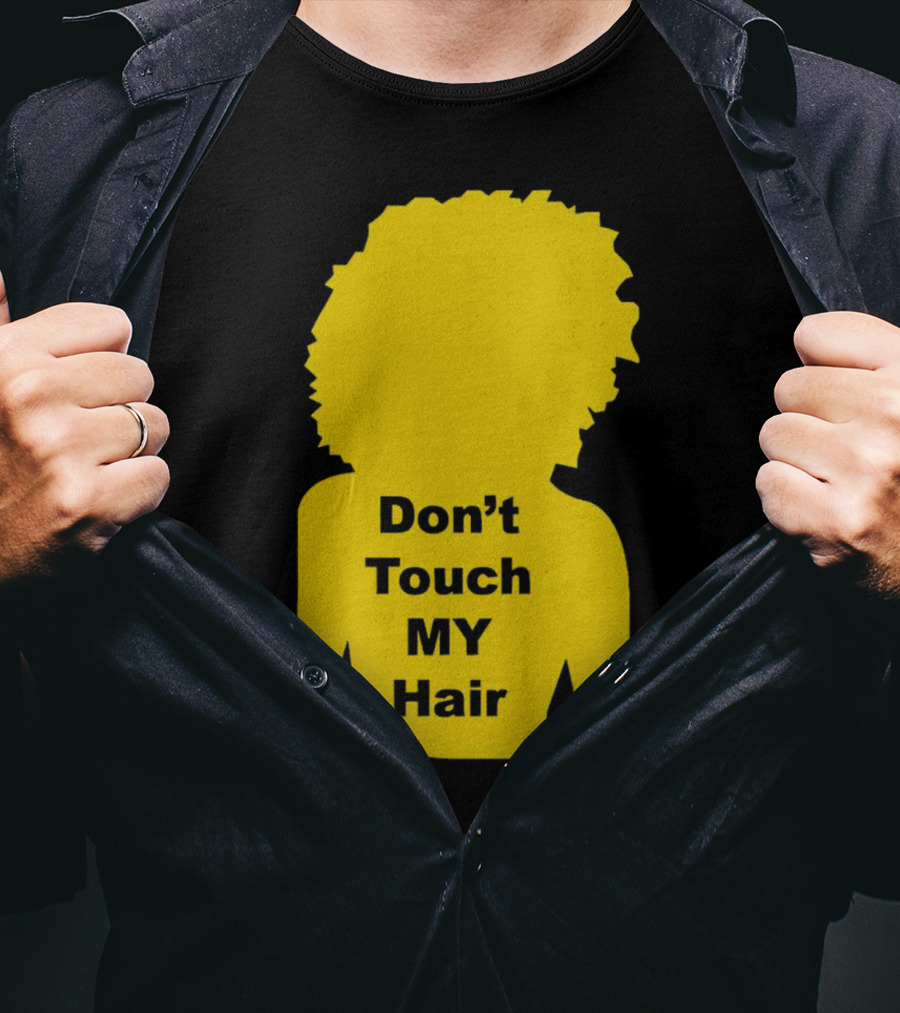 Don’t Touch My Hair Yellow Silhouette Afro Outline T-Shirt