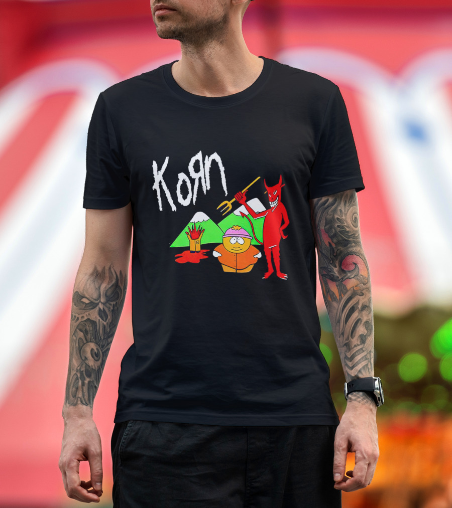 Korn South Park Eric Cartman and Devil Scene T-Shirt