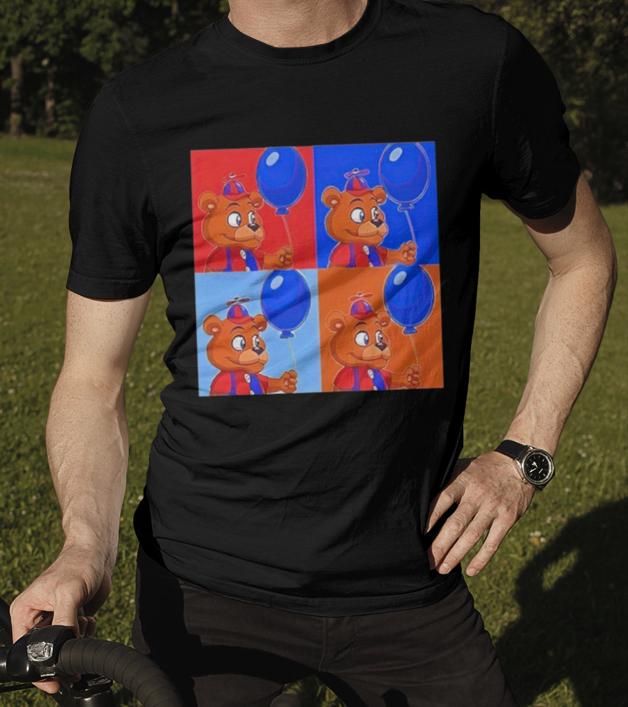 Balloon Freddy Pop Art Style Multicolor Collage T-Shirt