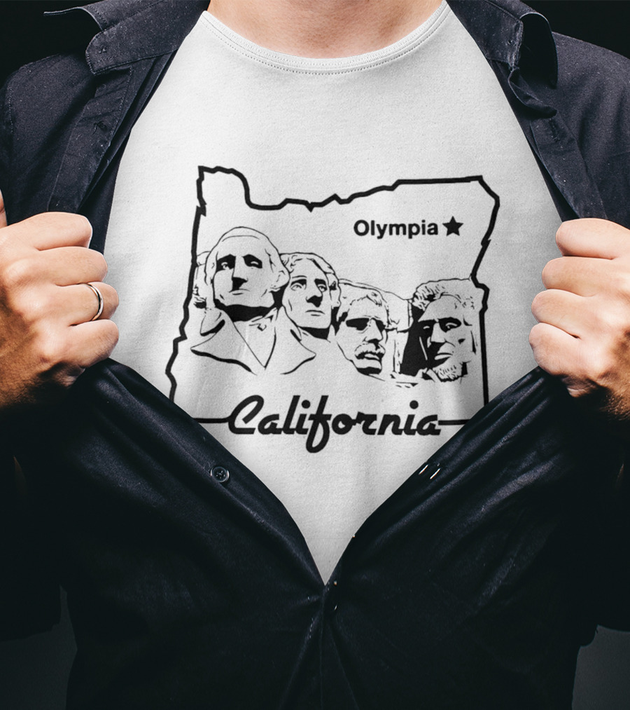 California Olympia Mount Rushmore Map T-Shirt