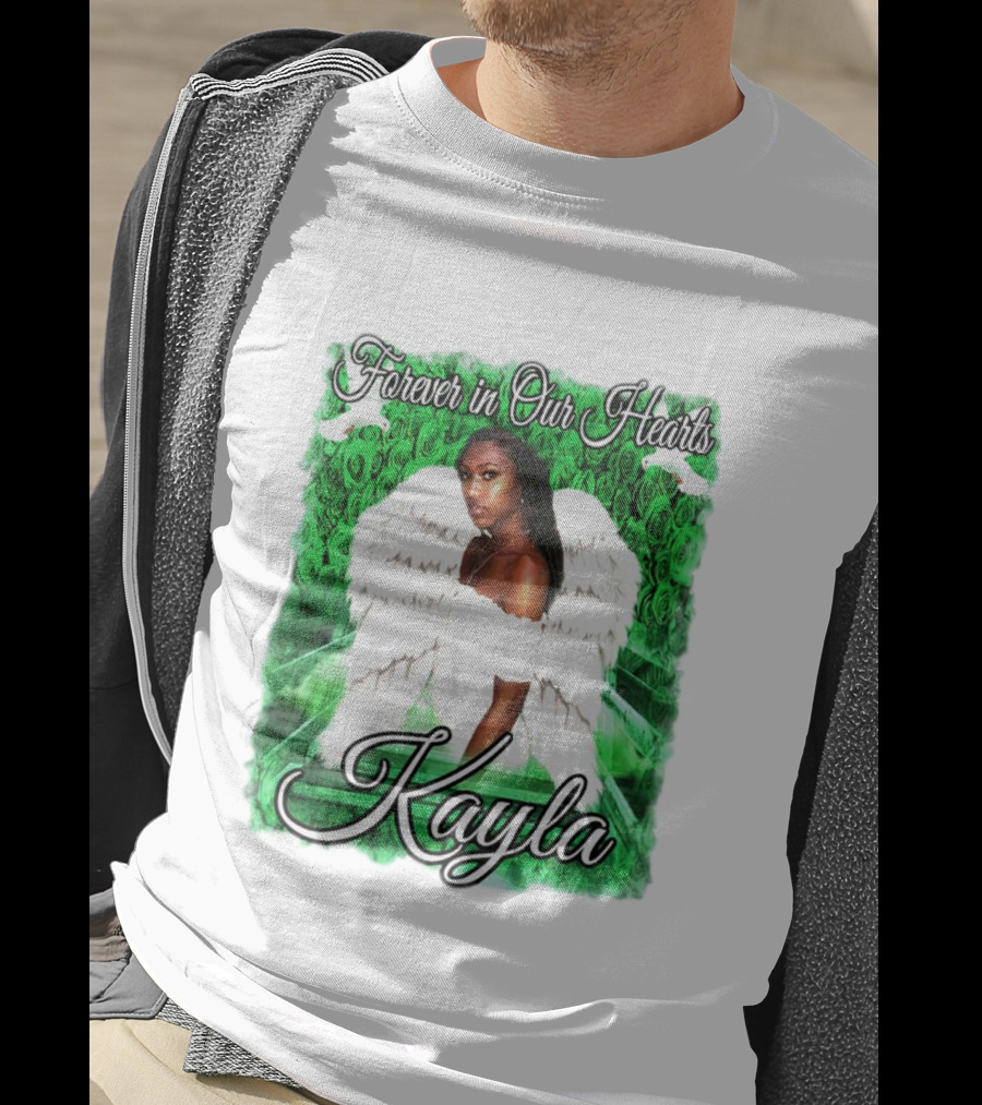 Forever In Our Hearts Kayla Angel Wings And Green T-Shirt
