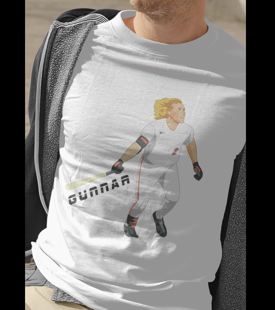 Gunnar Henderson Baltimore Orioles Cartoon Baseball Player T-Shirt