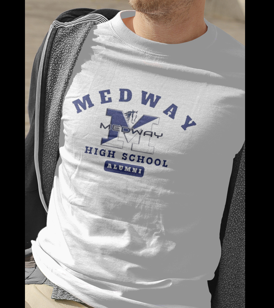Medway High School Alumni Navy Blue Horse T-Shirt