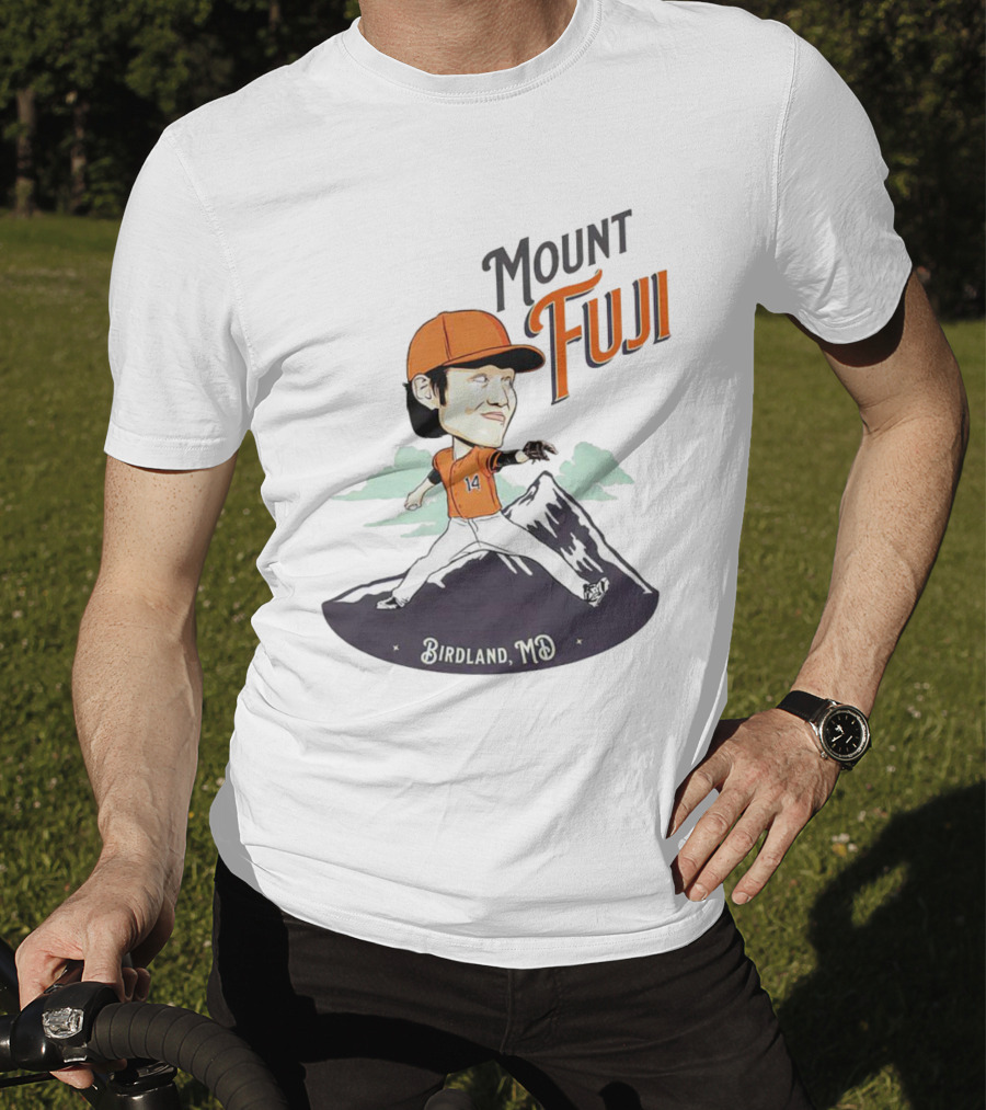 Mount Fuji Birdland MD Baseball Cartoon Character T-Shirt