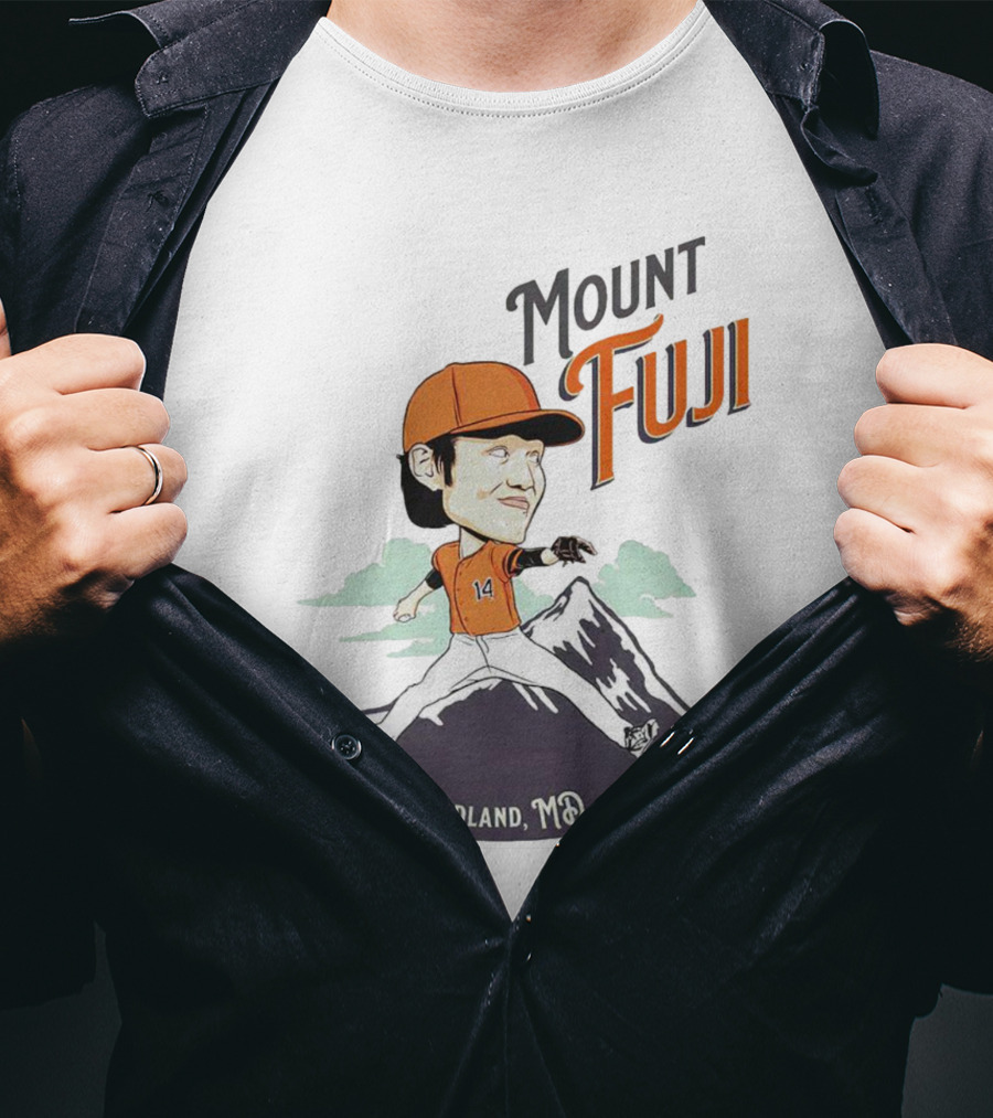 Mount Fuji Birdland MD Baseball Cartoon Character T-Shirt