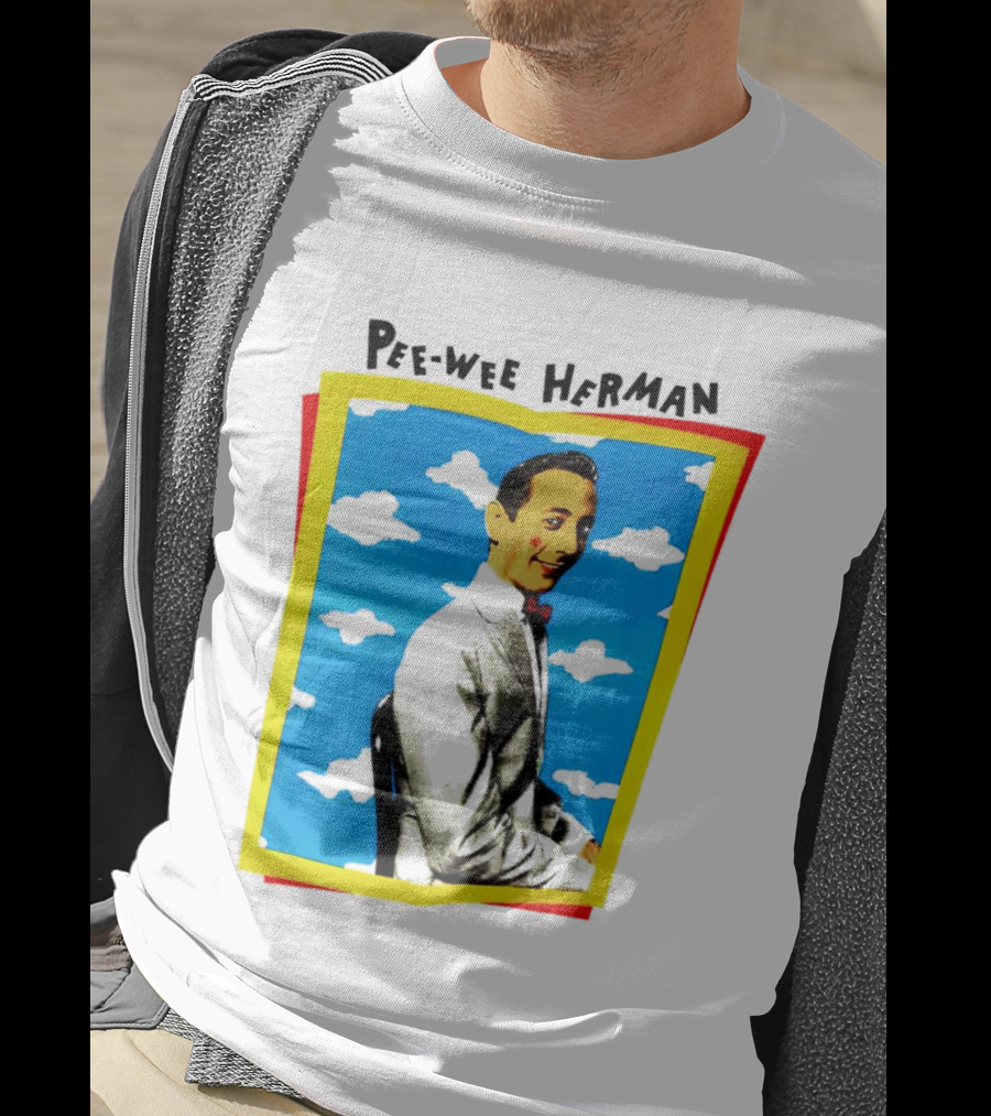 Pee-Wee Herman Paul Reubens Retro Pop Art Style Bright Blue Background T-Shirt