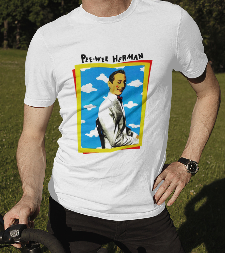 Pee-Wee Herman Paul Reubens Retro Pop Art Style Bright Blue Background T-Shirt