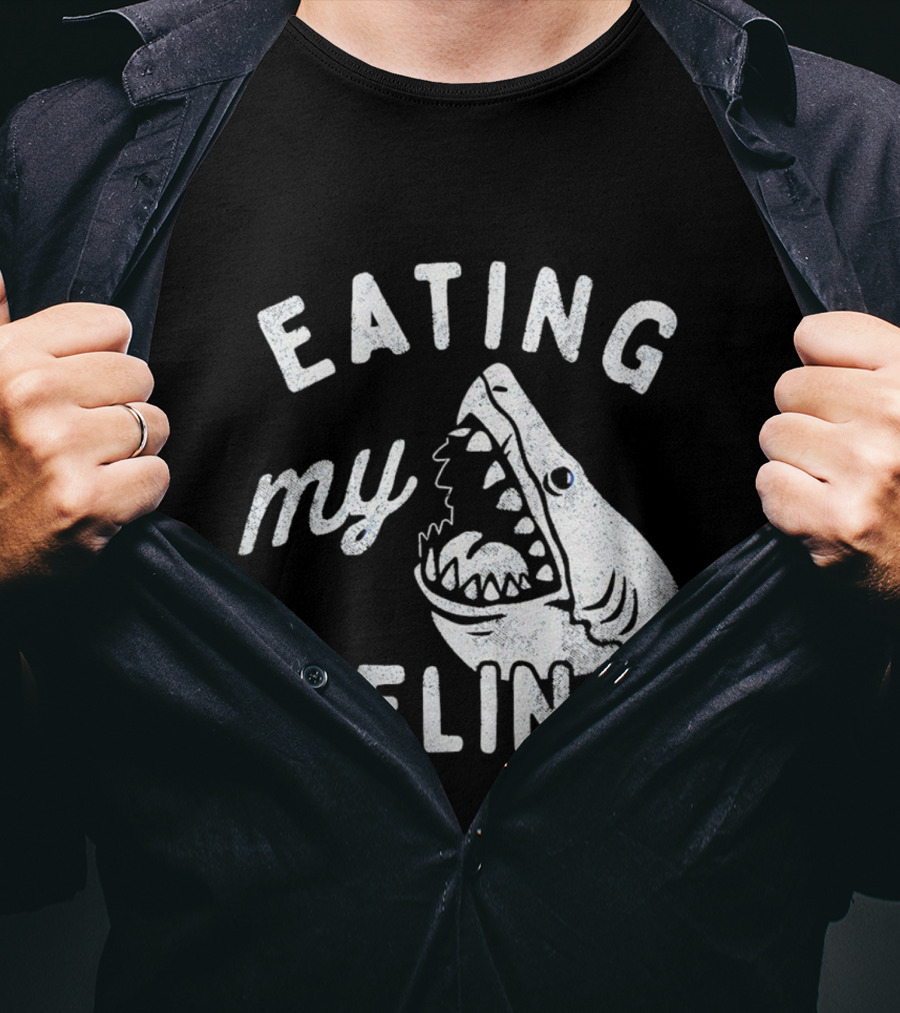 Shark Eating My Feelings With Open Mouth And Blue Eye T-Shirt