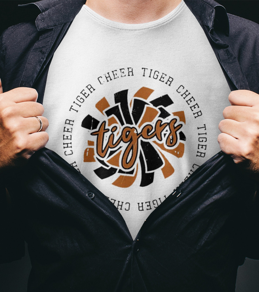 Tiger Cheer Tigers Pom-Pom Emblem T-Shirt