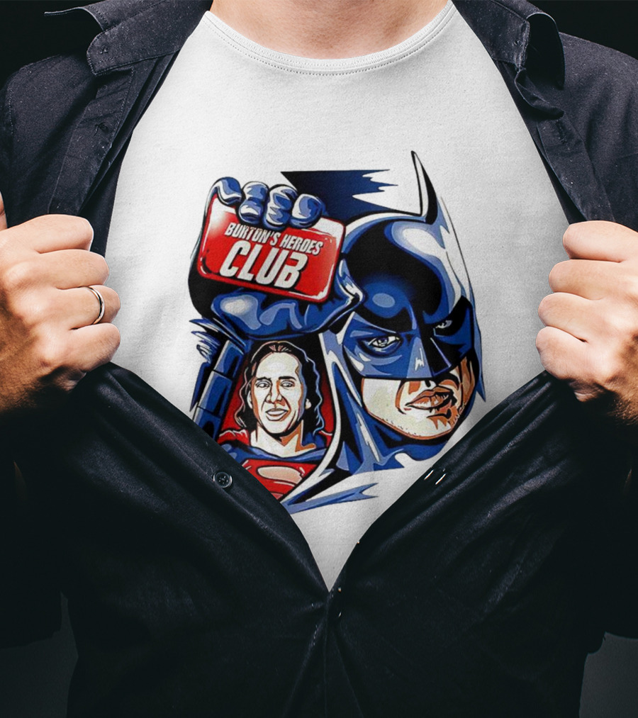 Burton's Heroes Club: Batman Fight Club Featuring Nicolas Cage As Superman T-Shirt