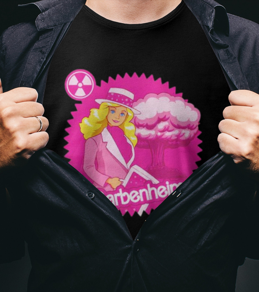 Barbenheimer Pink Explosion Icon With Radioactive T-Shirt