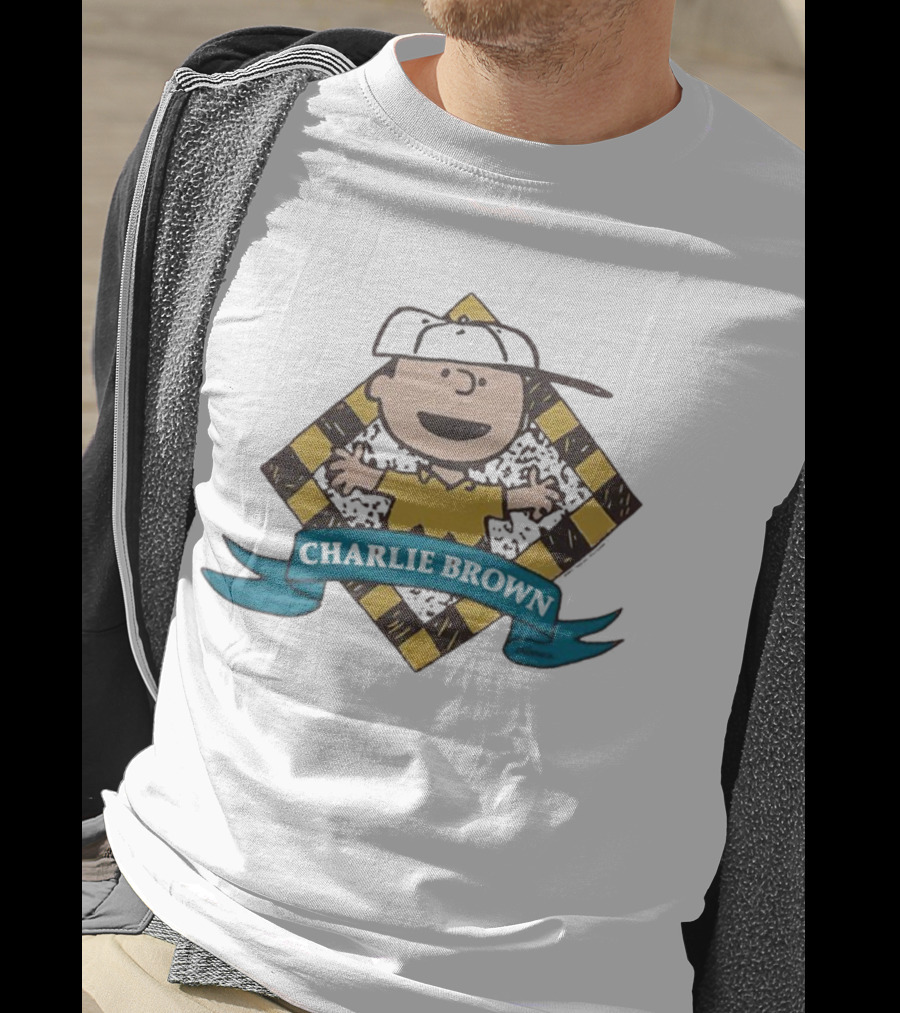 Charlie Brown Baseball Cap Checkered Diamond T-Shirt