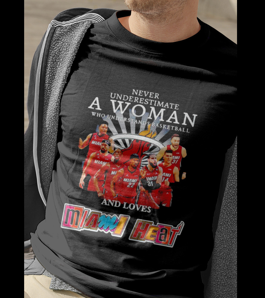 Never Underestimate A Woman Who Understands Basketball And Loves Miami Heat T-Shirt