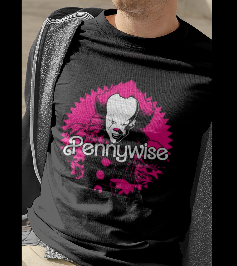 Pennywise Clown Iconic Horror Character Neon Pink T-Shirt