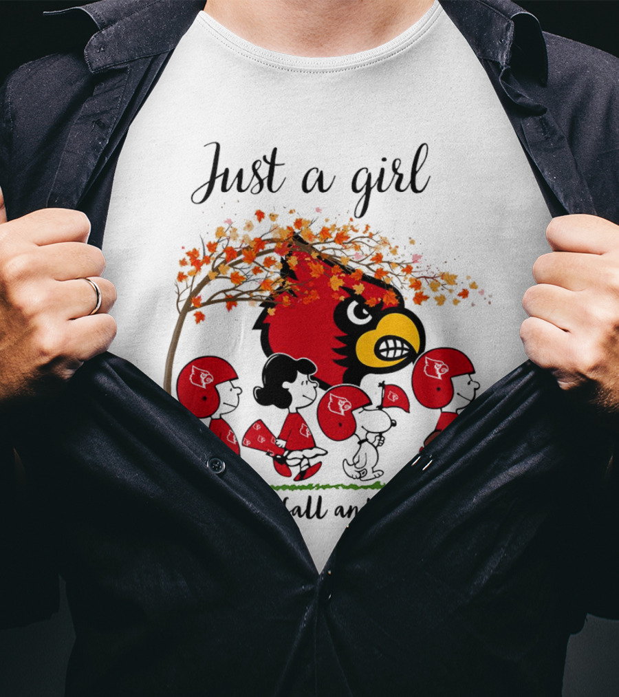 Just A Girl Who Loves Fall And Cardinals Peanuts Cartoon T-Shirt