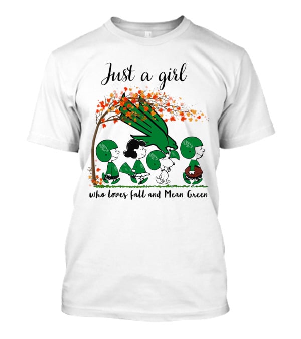 Just A Girl Who Loves Fall And Mean Green Peanuts Cartoon Football Halloween T-Shirt