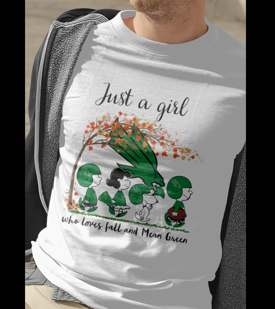 Just A Girl Who Loves Fall And Mean Green Peanuts Cartoon Football Halloween T-Shirt