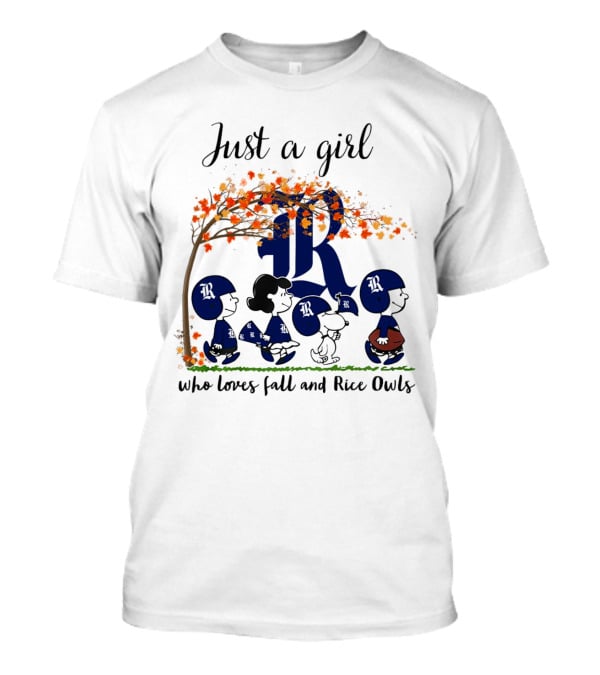 Just A Girl Who Loves Fall And Rice Owls Peanuts Cartoon Halloween T-Shirt