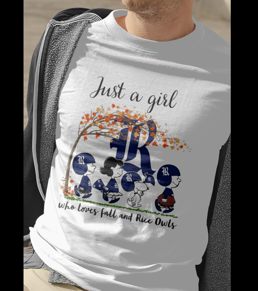 Just A Girl Who Loves Fall And Rice Owls Peanuts Cartoon Halloween T-Shirt