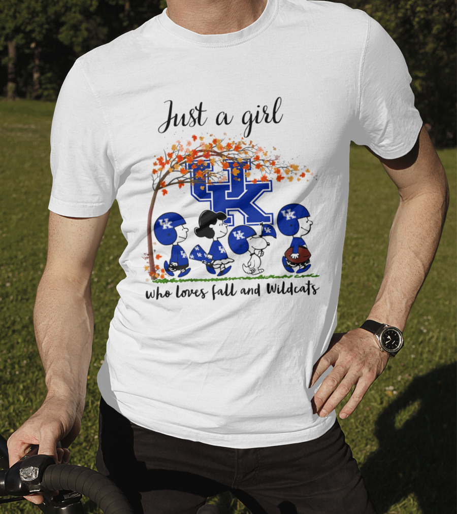 Just A Girl Who Loves Fall And Wildcats UK Peanuts Cartoon T-Shirt