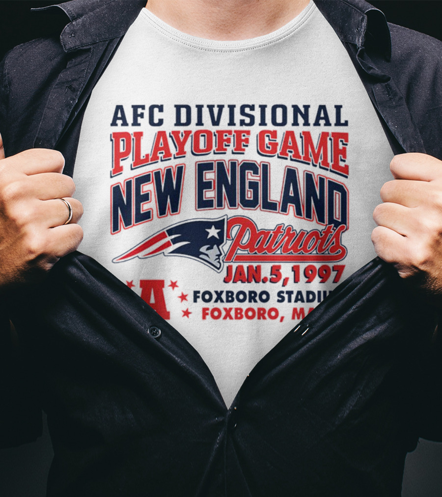 AFC Divisional Playoff Game New England Patriots January 5 1997 Foxboro Stadium Foxboro Mass T-Shirt