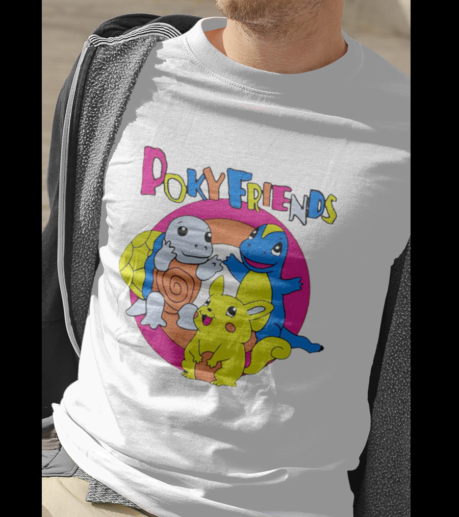 Poky Friends Pokemon Cute Trio Fun Art Circle T-Shirt