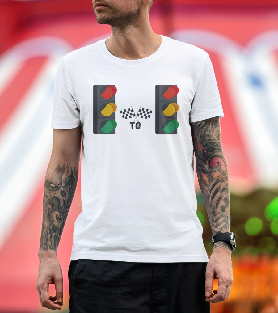 Stoplight to Stoplight Race Checkered Flags T-Shirt