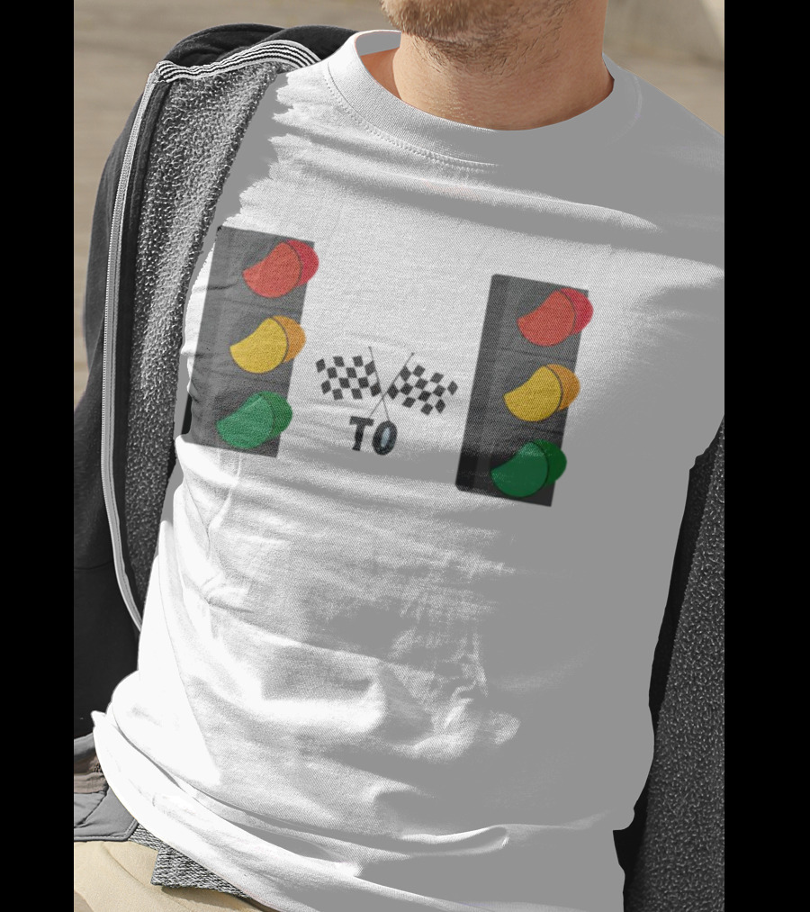 Stoplight To Stoplight Race Checkered Flags T-Shirt
