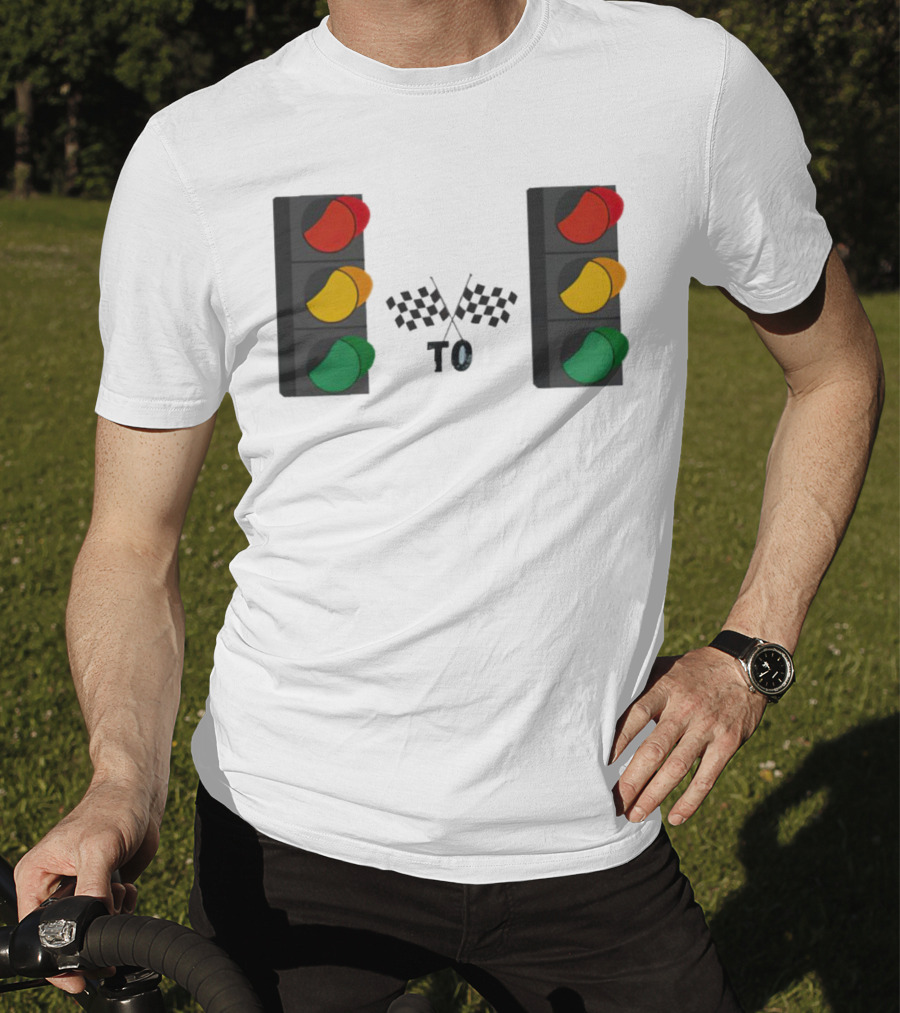 Stoplight To Stoplight Race Checkered Flags T-Shirt