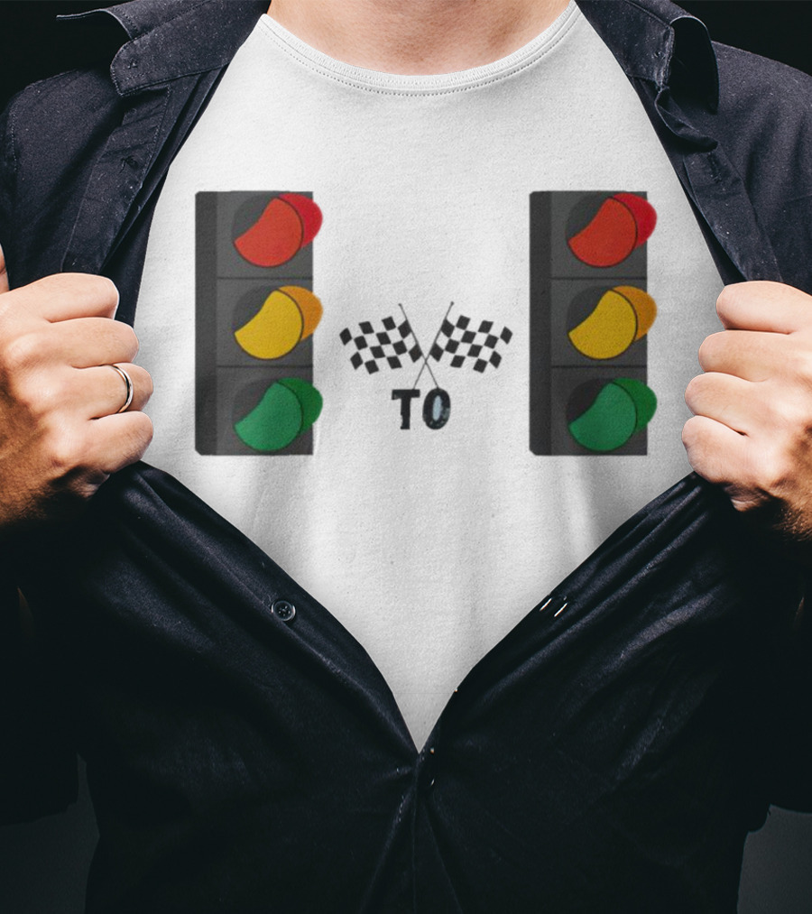 Stoplight To Stoplight Race Checkered Flags T-Shirt