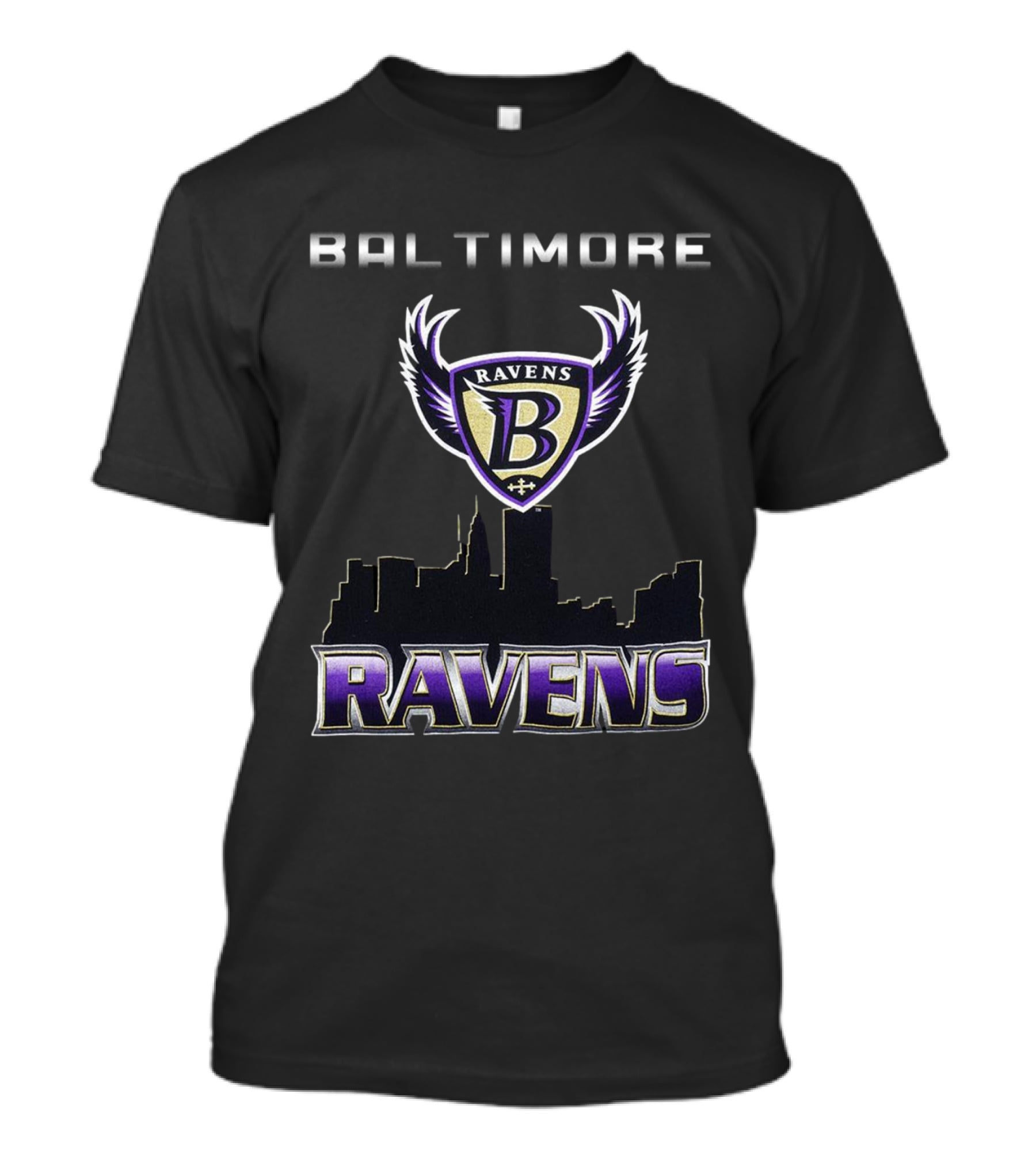 Baltimore Ravens Skyline Logo Vintage Ravens T-Shirt