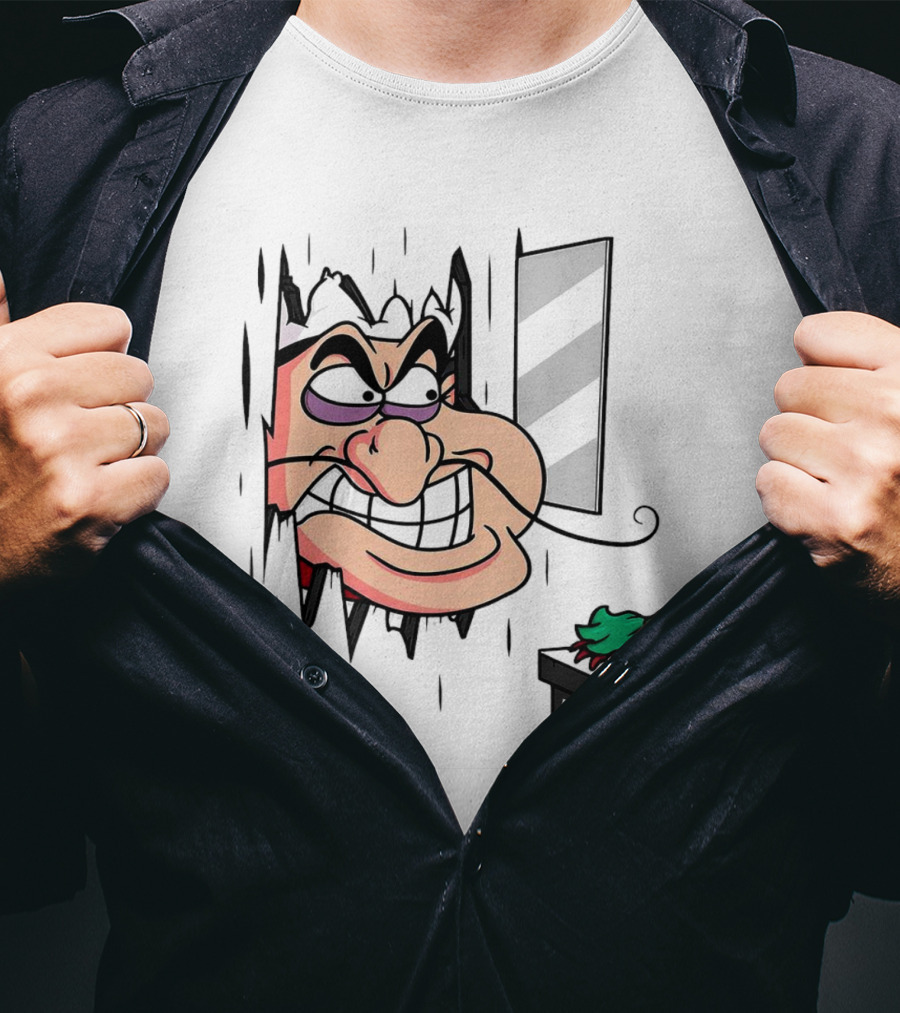 Chef Louis The Little Mermaid Cartoon Illustration With Louis Peeking Through Doorway T-Shirt