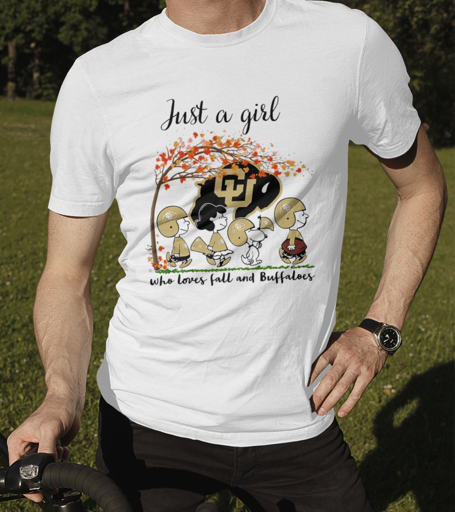 Just A Girl Who Loves Fall And Colorado Buffaloes Peanuts Cartoon T-Shirt