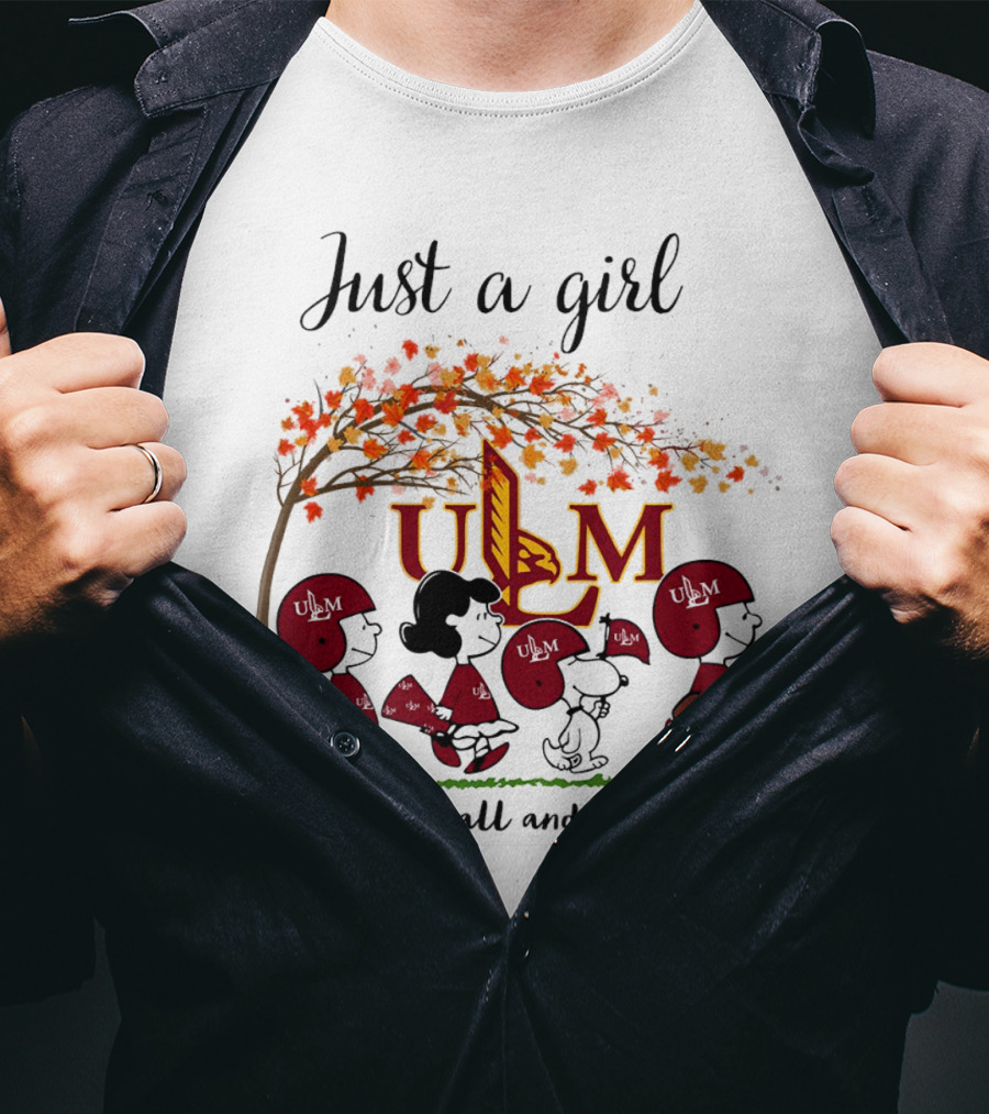 Just A Girl Who Loves Fall And ULM Warhawks T-Shirt