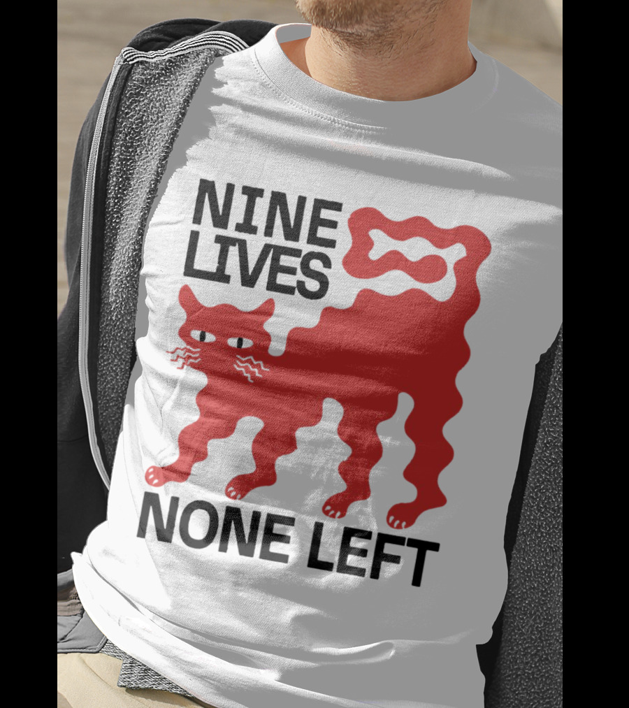 Nine Lives None Left Red Cat T-Shirt