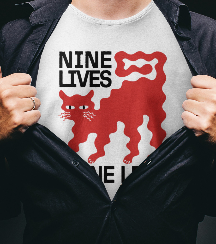 Nine Lives None Left Red Cat T-Shirt