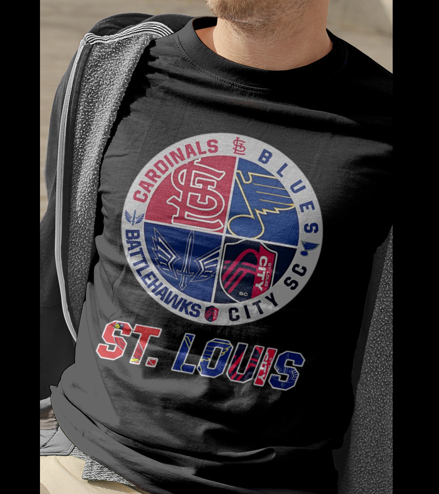 St. Louis Cardinals Blues Battlehawks City SC Sports Circle T-Shirt