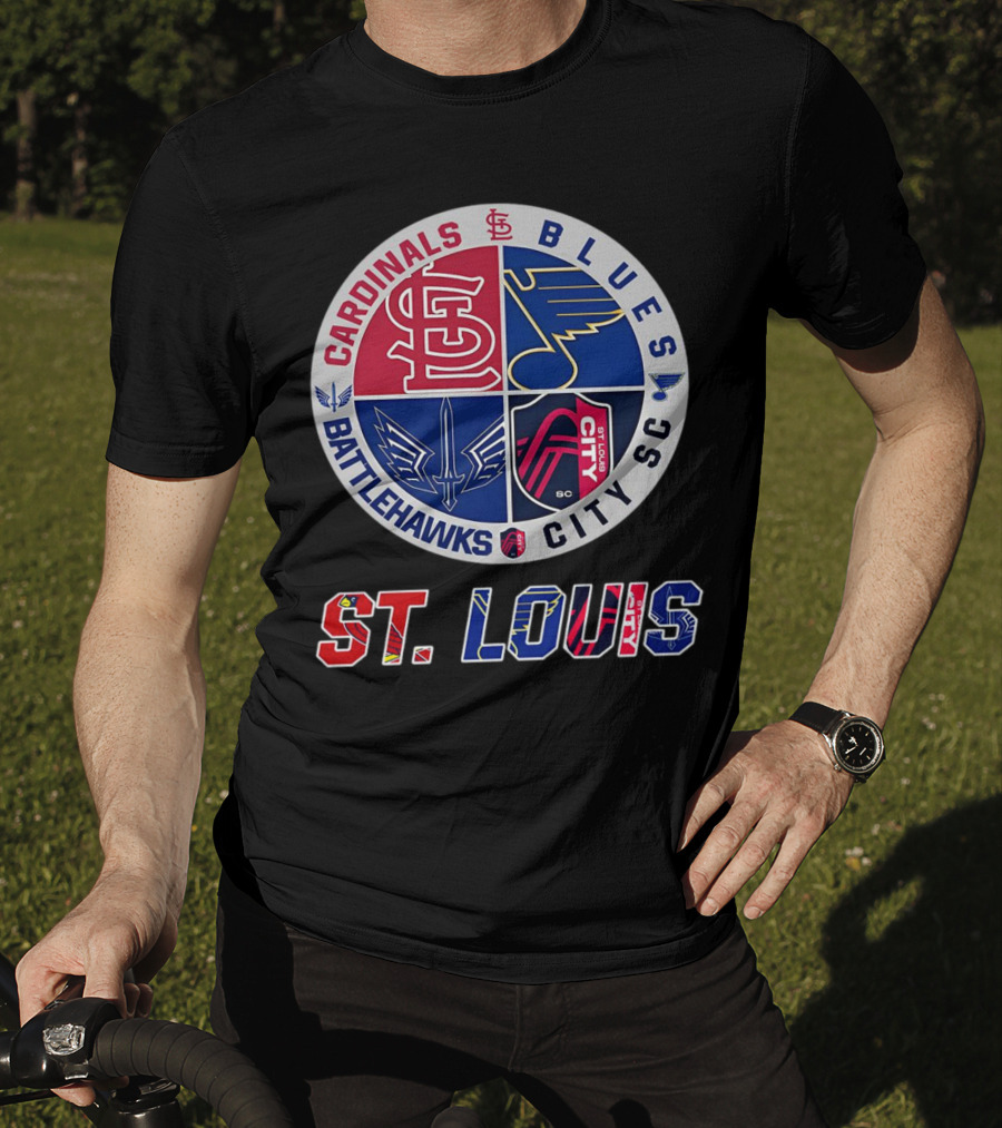 St. Louis Cardinals Blues Battlehawks City SC Sports Circle T-Shirt