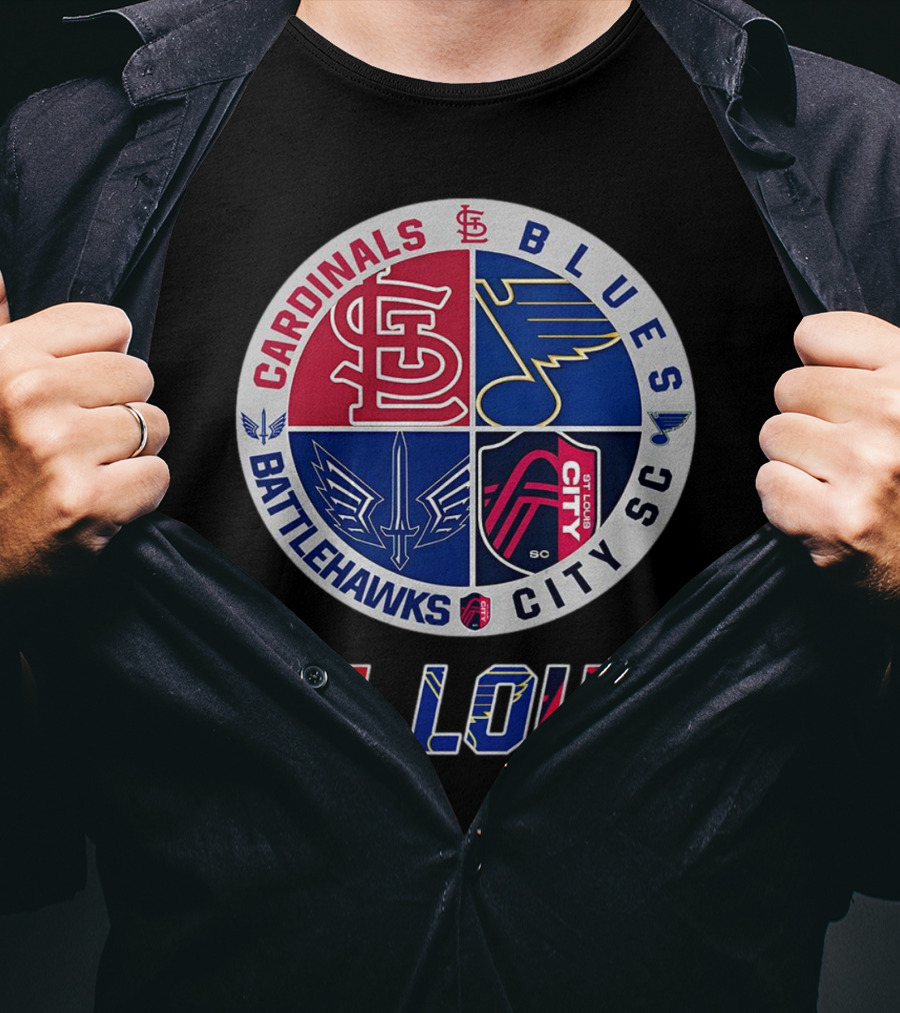 St. Louis Cardinals Blues Battlehawks City SC Sports Circle T-Shirt
