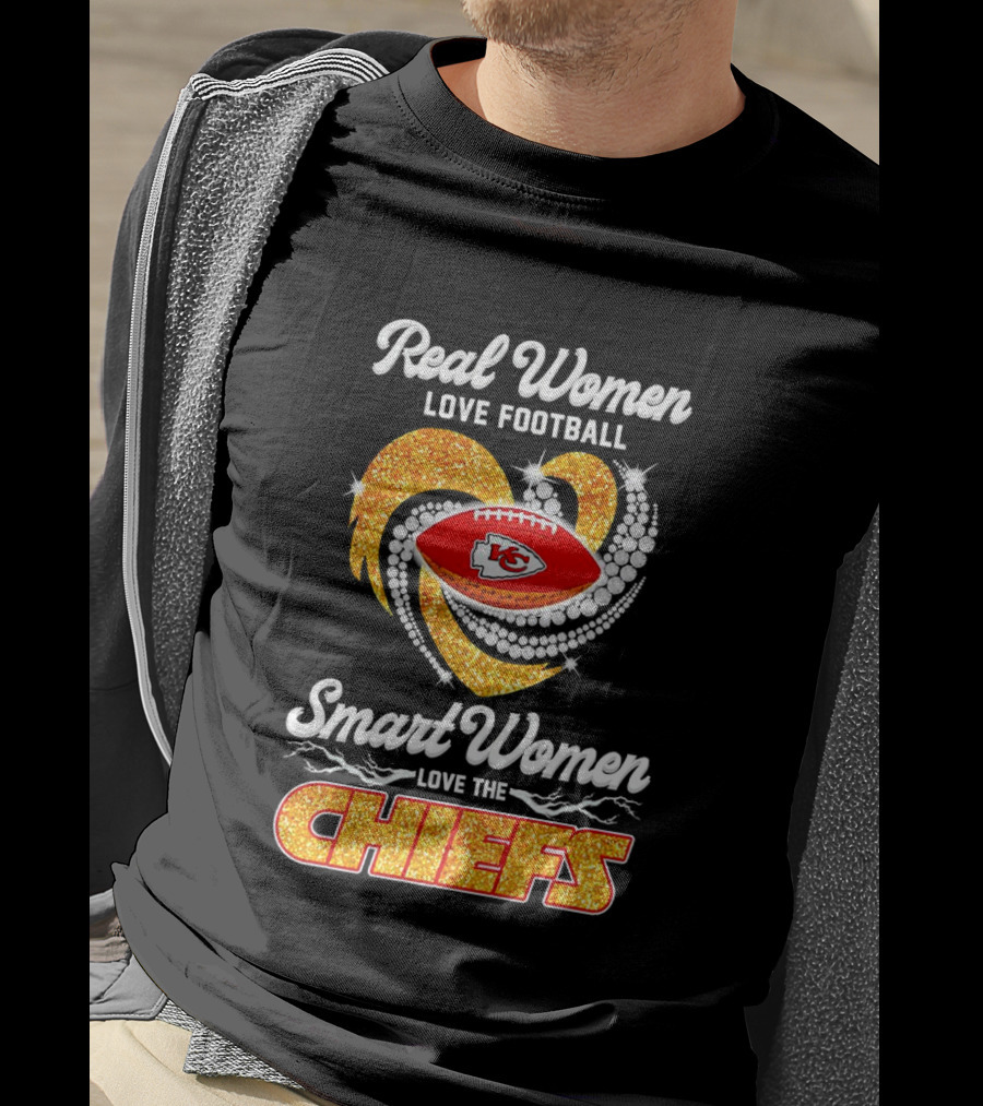 Kansas City Chiefs Real Women Love Football Smart Women Love The Chiefs Diamond Love T-Shirt
